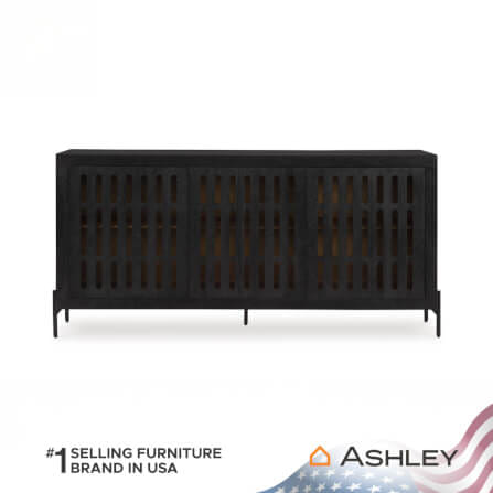 ตู้เตี้ยบานเปิด ASHLEY FURNITURE HOMESTORE รุ่น VALLISBURG/162 สีดำ_1