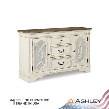 ตู้เตี้ยบานผสม ASHLEY FURNITURE HOMESTORE รุ่น REALYN/162 สีขาววินเทจ_1