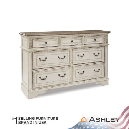 ตู้ลิ้นชัก 7 ลิ้นชัก ASHLEY FURNITURE HOMESTORE รุ่น REALYN/162 สีขาววินเทจ_1