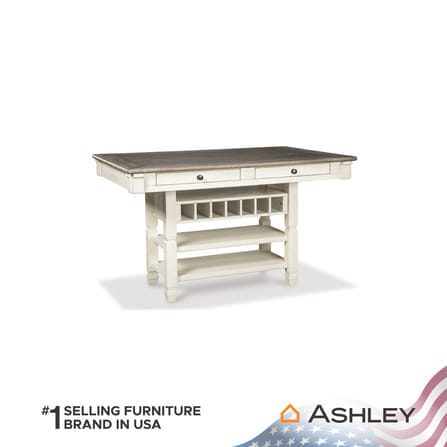 โต๊ะบาร์ ASHLEY FURNITURE HOMESTORE รุ่น BOLANBURG/101 สีขาววินเทจ_1