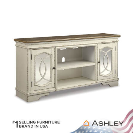 ตู้วางทีวี ASHLEY FURNITURE HOMESTORE รุ่น REALYN/187 สีขาววินเทจ_1