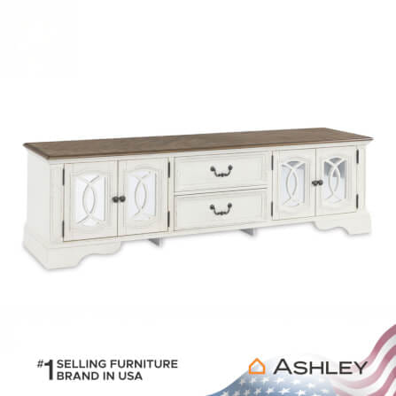ตู้วางทีวี ASHLEY FURNITURE HOMESTORE รุ่น REALYN/200 สีขาววินเทจ_1