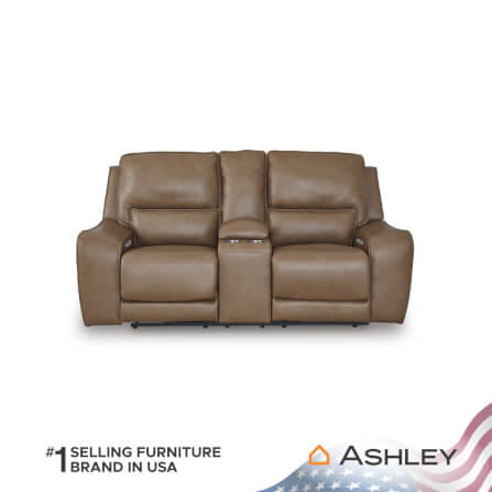 โซฟาปรับเอนนอนไฟฟ้า 2 ที่นั่งพร้อมคอนโซล ASHLEY FURNITURE HOMESTORE รุ่น SILVERBROOKE/2RRM สีน้ำตาล_1