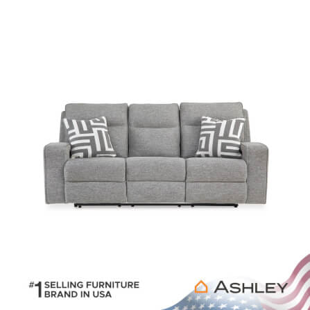 โซฟาปรับเอนไฟฟ้า 3 ที่นั่ง พร้อมพนักพิงศีรษะปรับได้ ASHLEY FURNITURE HOMESTORE รุ่น BISCOE/3RRM สีเทาอ่อน_1