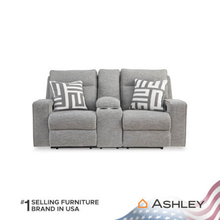 โซฟาปรับเอนไฟฟ้า 2 ที่นั่งพร้อมที่วางแขน ASHLEY FURNITURE HOMESTORE รุ่น BISCOE/2RRM สีเทาอ่อน_1