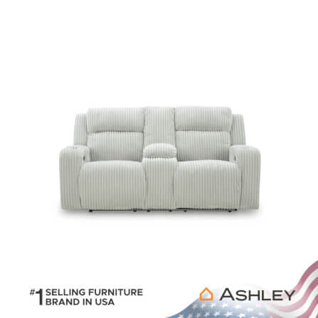 โซฟาปรับเอนไฟฟ้า 2 ที่นั่งพร้อมที่วางแขน ASHLEY FURNITURE HOMESTORE รุ่น TWINBROOKE/2RRM สีเทาอ่อน_1
