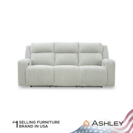 โซฟาปรับเอนไฟฟ้า 3 ที่นั่ง พร้อมพนักพิงศีรษะปรับได้ ASHLEY FURNITURE HOMESTORE รุ่น TWINBROOKE/3RRM สีเทาอ่อน_1