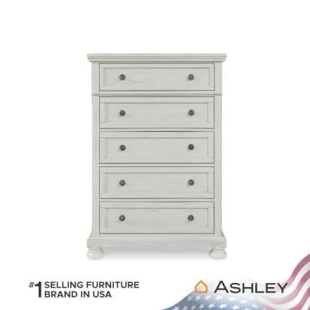 ตู้ลิ้นชัก 5 ลิ้นชัก ASHLEY FURNITURE HOMESTORE รุ่น ROBBINSDALE/100 สีขาววินเทจ_2