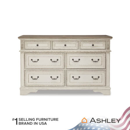 ตู้ลิ้นชัก 7 ลิ้นชัก ASHLEY FURNITURE HOMESTORE รุ่น REALYN/162 สีขาววินเทจ_2