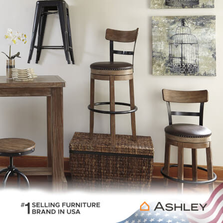 เก้าอี้บาร์หมุนได้ ASHLEY FURNITURE HOMESTORE รุ่น PINNADEL สีน้ำตาล_2