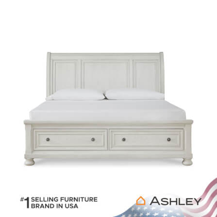 เตียงนอนขนาด 6 ฟุต ASHLEY FURNITURE HOMESTORE รุ่น ROBBINSDALE/180 สีขาววินเทจ_2