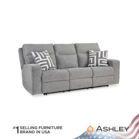 โซฟาปรับเอนไฟฟ้า 3 ที่นั่ง พร้อมพนักพิงศีรษะปรับได้ ASHLEY FURNITURE HOMESTORE รุ่น BISCOE/3RRM สีเทาอ่อน_2
