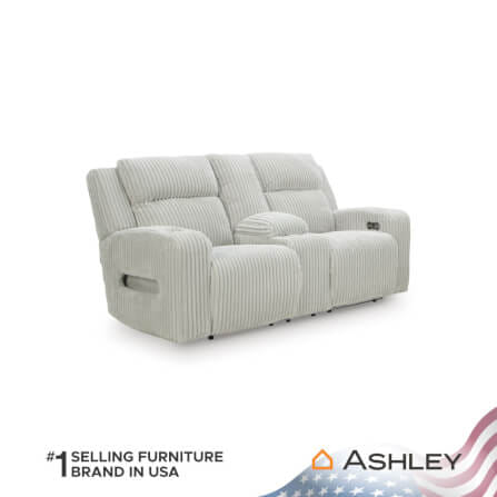 โซฟาปรับเอนไฟฟ้า 2 ที่นั่งพร้อมที่วางแขน ASHLEY FURNITURE HOMESTORE รุ่น TWINBROOKE/2RRM สีเทาอ่อน_2