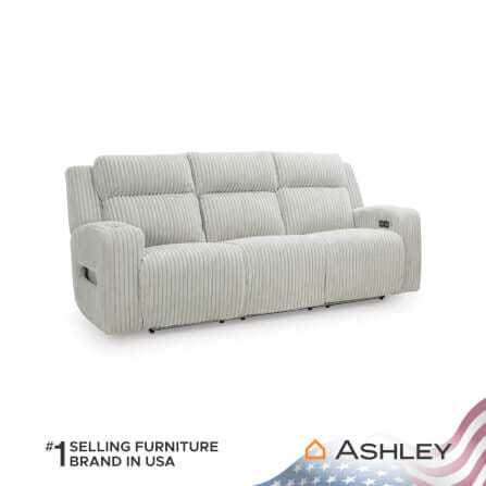 โซฟาปรับเอนไฟฟ้า 3 ที่นั่ง พร้อมพนักพิงศีรษะปรับได้ ASHLEY FURNITURE HOMESTORE รุ่น TWINBROOKE/3RRM สีเทาอ่อน_2
