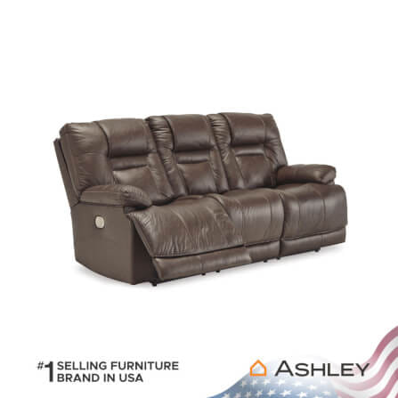 โซฟาปรับเอนไฟฟ้า 3 ที่นั่ง พร้อมพนักพิงศีรษะปรับได้ ASHLEY FURNITURE HOMESTORE รุ่น WURSTROW/3RRM สีน้ำตาล_2