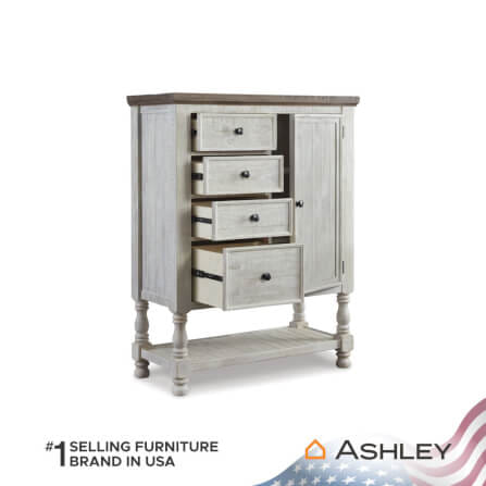 ตู้เตี้ยบานผสม ASHLEY FURNITURE HOMESTORE รุ่น HAVALANCE/113 สีขาววินเทจ_3