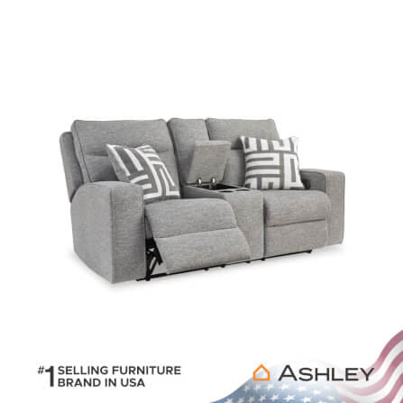 โซฟาปรับเอนไฟฟ้า 2 ที่นั่งพร้อมที่วางแขน ASHLEY FURNITURE HOMESTORE รุ่น BISCOE/2RRM สีเทาอ่อน_3