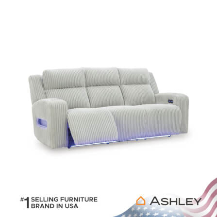 โซฟาปรับเอนไฟฟ้า 3 ที่นั่ง พร้อมพนักพิงศีรษะปรับได้ ASHLEY FURNITURE HOMESTORE รุ่น TWINBROOKE/3RRM สีเทาอ่อน_3