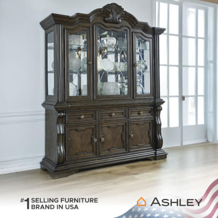 ตู้เตี้ยบานผสม ASHLEY FURNITURE HOMESTORE รุ่น MAYLEE/181 สีน้ำตาลเข้ม_4
