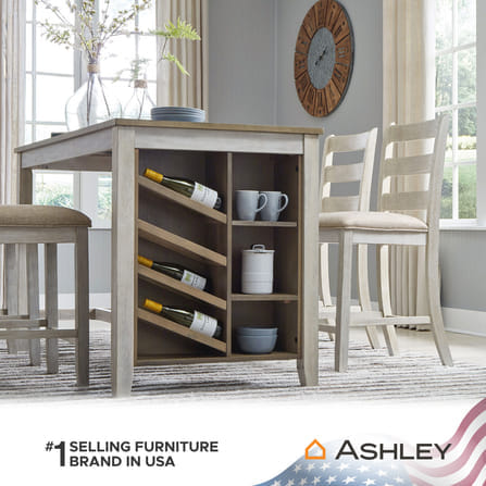โต๊ะบาร์ พร้อมช่องเก็บของ ASHLEY FURNITURE HOMESTORE รุ่น SKEMPTON/152 สีขาววินเทจ_4