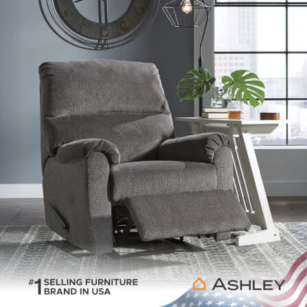 โซฟาปรับเอนนอน 1 ที่นั่ง ASHLEY FURNITURE HOMESTORE รุ่น NERVIANO/1R สีเทา_4