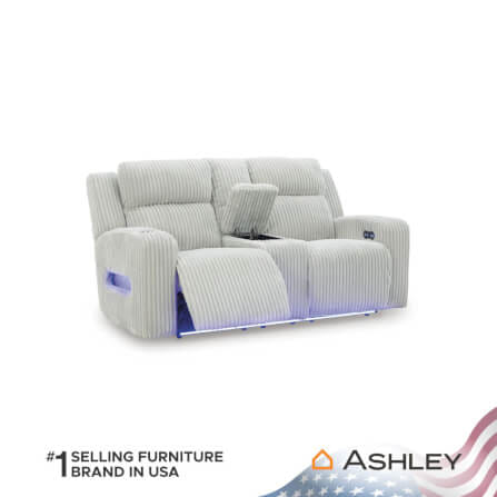 โซฟาปรับเอนไฟฟ้า 2 ที่นั่งพร้อมที่วางแขน ASHLEY FURNITURE HOMESTORE รุ่น TWINBROOKE/2RRM สีเทาอ่อน_4