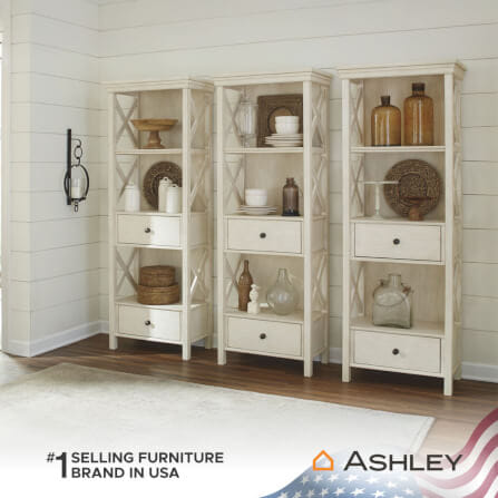 ตู้สูง บานผสม ASHLEY FURNITURE HOMESTORE รุ่น BOLANBURG/64 สีขาววินเทจ_5