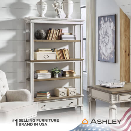 ชั้นวางของโล่ง 4 ชั้น 1 ลิ้นชัก ASHLEY FURNITURE HOMESTORE รุ่น REALYN สีขาววินเทจ_5