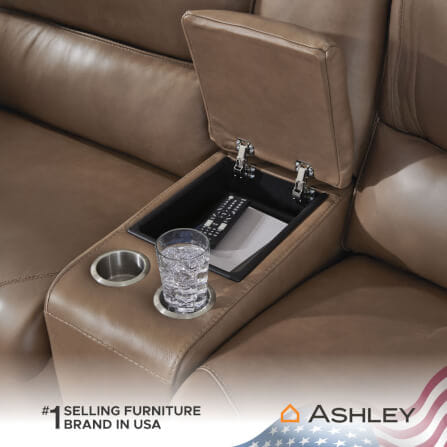 โซฟาปรับเอนนอนไฟฟ้า 2 ที่นั่งพร้อมคอนโซล ASHLEY FURNITURE HOMESTORE รุ่น SILVERBROOKE/2RRM สีน้ำตาล_5