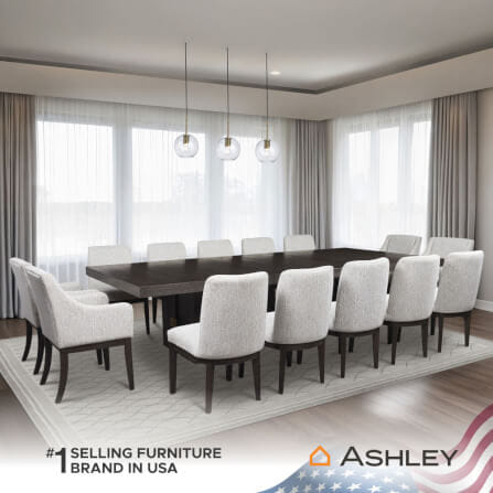 โต๊ะอาหาร ปรับขนาดได้ ASHLEY FURNITURE HOMESTORE รุ่น BURKHAUS/223-314 สีน้ำตาลเข้ม_5