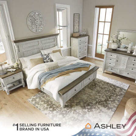 เตียงนอนขนาด 6 ฟุต ASHLEY FURNITURE HOMESTORE รุ่น HAVALANCE/180 สีขาววินเทจ_6