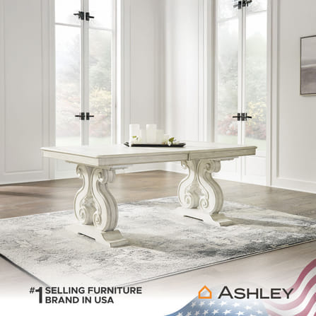 โต๊ะอาหาร ปรับขนาดได้ ASHLEY FURNITURE HOMESTORE รุ่น ARLENDYNE/183-275 สีขาววินเทจ_6