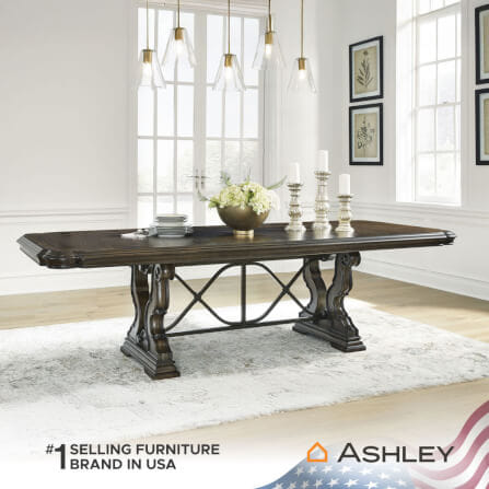 โต๊ะอาหาร ปรับขนาดได้ ASHLEY FURNITURE HOMESTORE รุ่น MAYLEE/183-275 สีน้ำตาลเข้ม_6