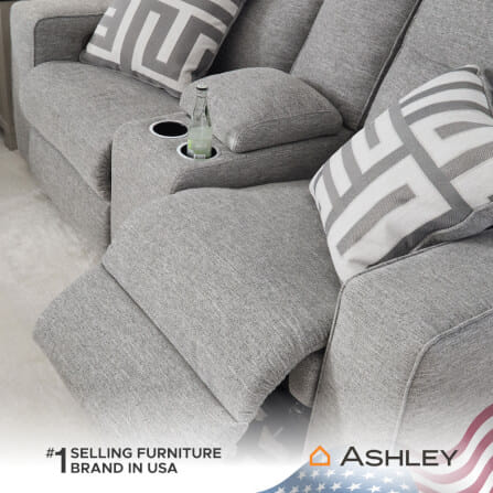 โซฟาปรับเอนไฟฟ้า 2 ที่นั่งพร้อมที่วางแขน ASHLEY FURNITURE HOMESTORE รุ่น BISCOE/2RRM สีเทาอ่อน_6