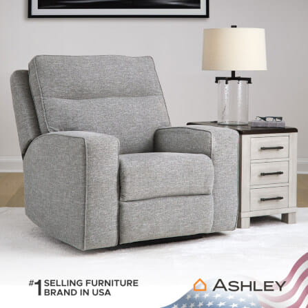 โซฟาปรับเอนไฟฟ้า 1 ที่นั่ง พร้อมพนักพิงศีรษะปรับได้ ASHLEY FURNITURE HOMESTORE รุ่น BISCOE/1RM สีเทาอ่อน_6