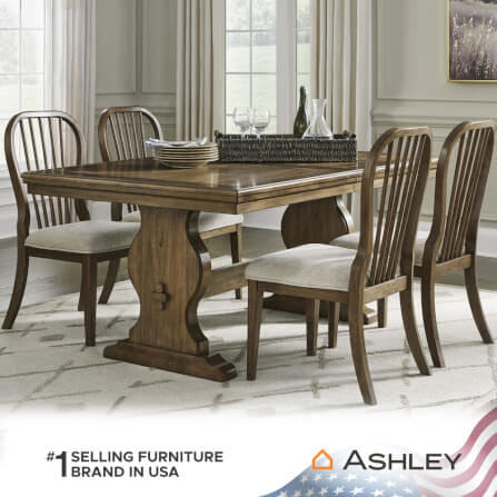 โต๊ะอาหาร ปรับขนาดได้ ASHLEY FURNITURE HOMESTORE รุ่น STURLAYNE/172-218 สีน้ำตาล_7