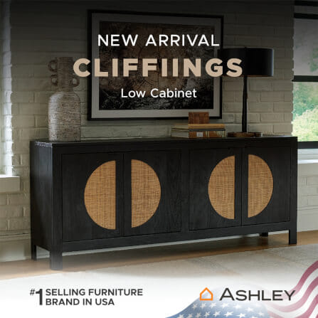 ตู้เตี้ยบานเปิด ASHLEY FURNITURE HOMESTORE รุ่น CLIFFIINGS/177 สีดำ_7