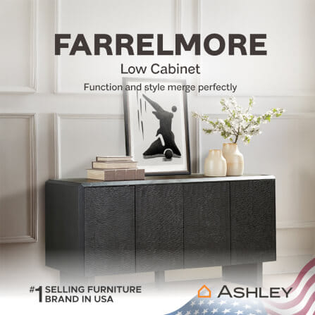 ตู้เตี้ยบานเปิด ASHLEY FURNITURE HOMESTORE รุ่น FARRELMORE/165 สีดำ_9
