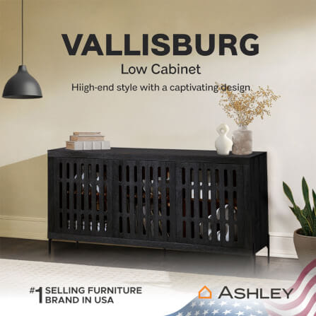 ตู้เตี้ยบานเปิด ASHLEY FURNITURE HOMESTORE รุ่น VALLISBURG/162 สีดำ_6