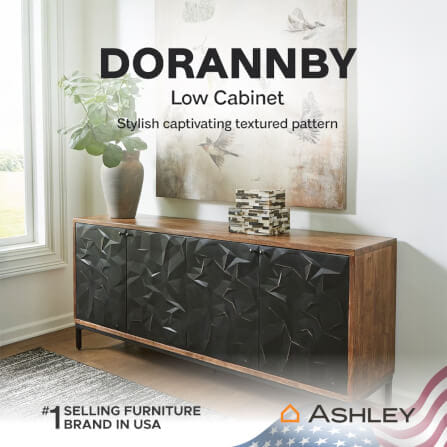 ตู้เตี้ยบานเปิด ASHLEY FURNITURE HOMESTORE รุ่น DORANNBY/177 สีน้ำตาล_9