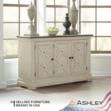 ตู้เตี้ยบานเปิด ASHLEY FURNITURE HOMESTORE รุ่น BOLANBURG/147 สีขาววินเทจ_6