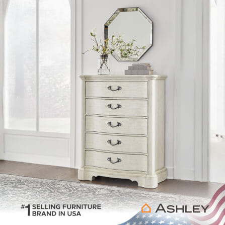ตู้ลิ้นชัก 5 ลิ้นชัก ASHLEY FURNITURE HOMESTORE รุ่น ARLENDYNE/109 สีขาววินเทจ_8