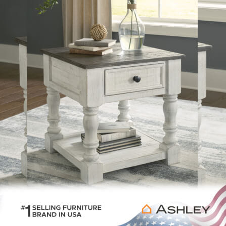 โต๊ะข้าง ASHLEY FURNITURE HOMESTORE รุ่น HAVALANCE/63 สีขาววินเทจ_7
