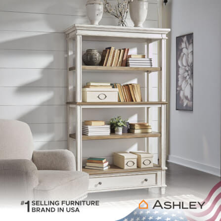 ชั้นวางของโล่ง 4 ชั้น 1 ลิ้นชัก ASHLEY FURNITURE HOMESTORE รุ่น REALYN สีขาววินเทจ_7