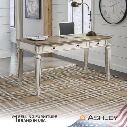 โต๊ะทำงาน ASHLEY FURNITURE HOMESTORE รุ่น REALYN/152 สีขาววินเทจ_7