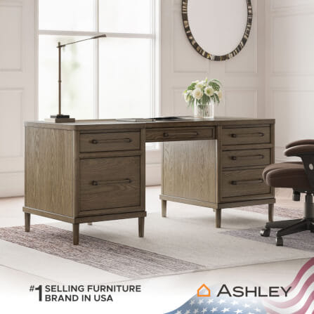 โต๊ะทำงาน ASHLEY FURNITURE HOMESTORE รุ่น ROANHOWE/171 สีน้ำตาล_9
