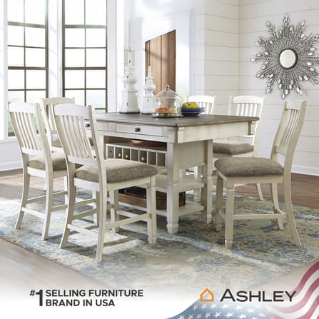 โต๊ะบาร์ ASHLEY FURNITURE HOMESTORE รุ่น BOLANBURG/101 สีขาววินเทจ_7