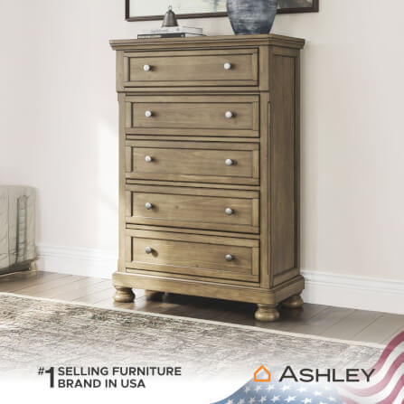 ตู้ลิ้นชัก 5 ลิ้นชัก ASHLEY FURNITURE HOMESTORE รุ่น VANDENMORE/100 สีน้ำตาล_8