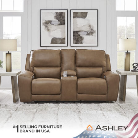โซฟาปรับเอนนอนไฟฟ้า 2 ที่นั่งพร้อมคอนโซล ASHLEY FURNITURE HOMESTORE รุ่น SILVERBROOKE/2RRM สีน้ำตาล_7