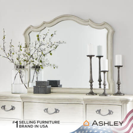 กระจกตั้งโต๊ะ ASHLEY FURNITURE HOMESTORE รุ่น ARLENDYNE/121X98 สีขาววินเทจ_5